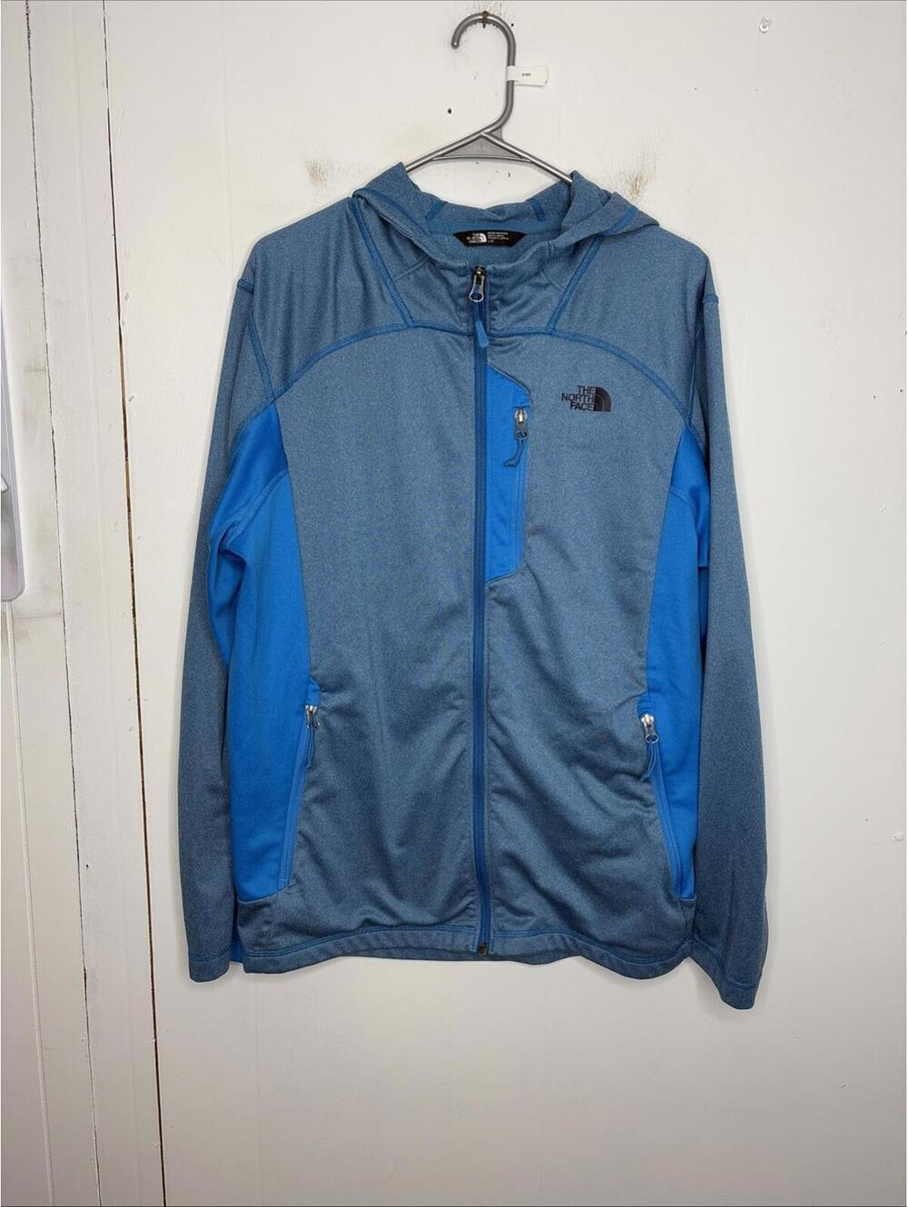 North Face Jacket Mens Large Full Zip Hooded Mid Weight Casual Outdoor Hiking